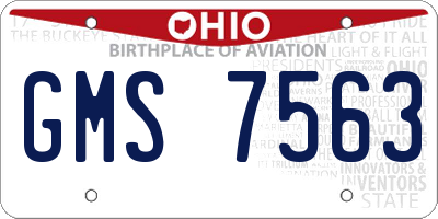 OH license plate GMS7563