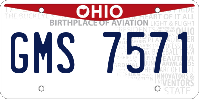 OH license plate GMS7571