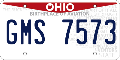 OH license plate GMS7573