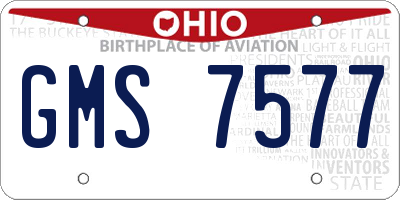 OH license plate GMS7577