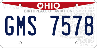 OH license plate GMS7578