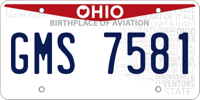 OH license plate GMS7581