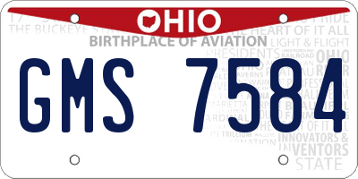 OH license plate GMS7584