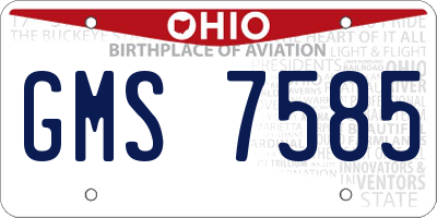 OH license plate GMS7585