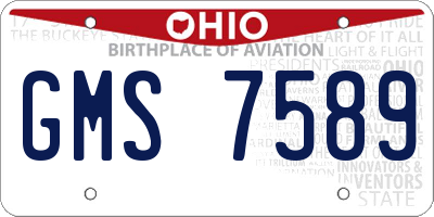 OH license plate GMS7589