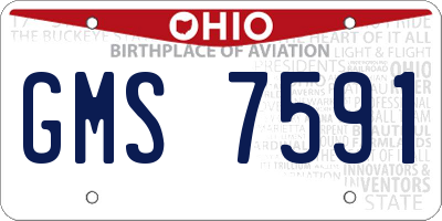OH license plate GMS7591