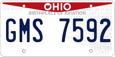 OH license plate GMS7592