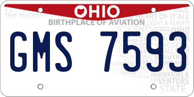 OH license plate GMS7593