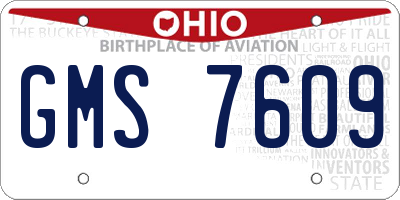 OH license plate GMS7609