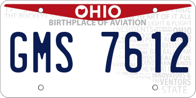 OH license plate GMS7612