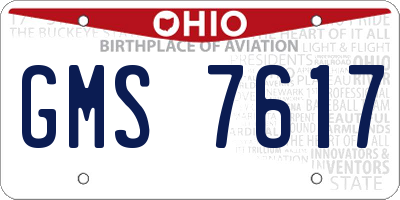 OH license plate GMS7617