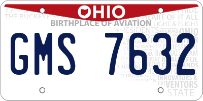 OH license plate GMS7632
