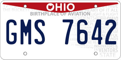 OH license plate GMS7642
