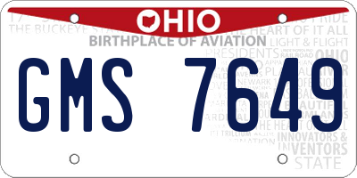OH license plate GMS7649