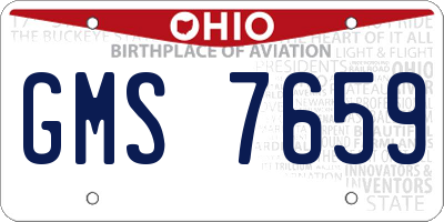 OH license plate GMS7659