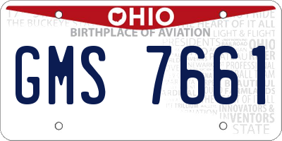 OH license plate GMS7661