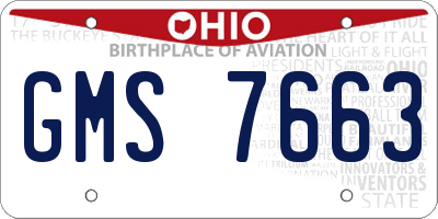 OH license plate GMS7663