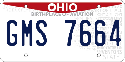 OH license plate GMS7664