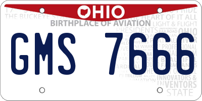 OH license plate GMS7666