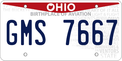 OH license plate GMS7667
