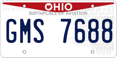 OH license plate GMS7688