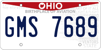 OH license plate GMS7689