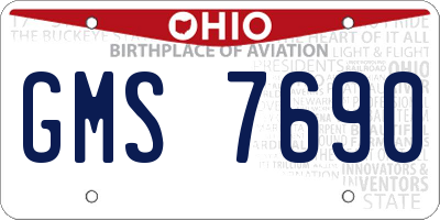 OH license plate GMS7690