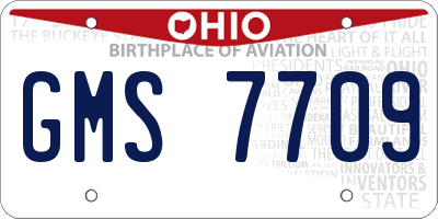 OH license plate GMS7709