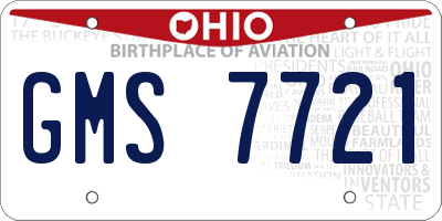 OH license plate GMS7721