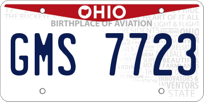 OH license plate GMS7723