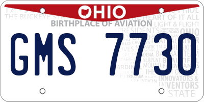 OH license plate GMS7730