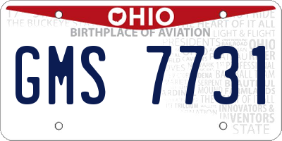 OH license plate GMS7731