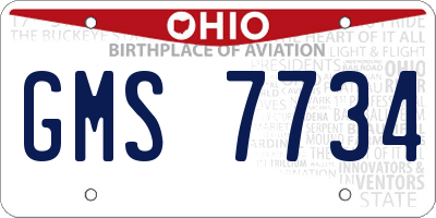 OH license plate GMS7734
