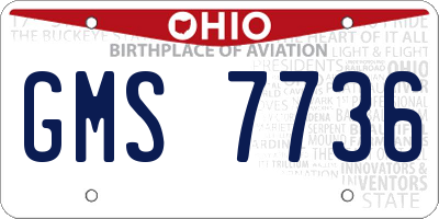 OH license plate GMS7736