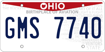 OH license plate GMS7740