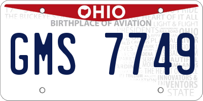 OH license plate GMS7749