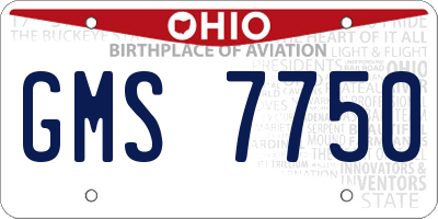 OH license plate GMS7750