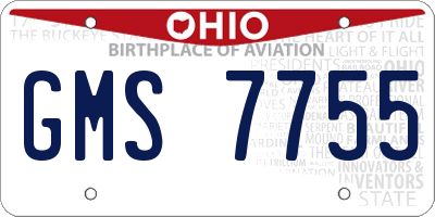 OH license plate GMS7755