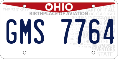 OH license plate GMS7764