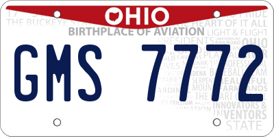 OH license plate GMS7772