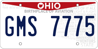 OH license plate GMS7775
