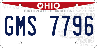 OH license plate GMS7796