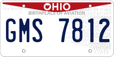 OH license plate GMS7812