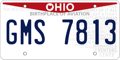 OH license plate GMS7813