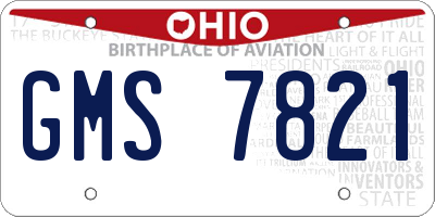 OH license plate GMS7821