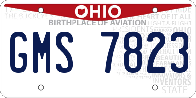 OH license plate GMS7823