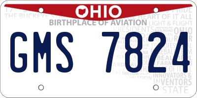 OH license plate GMS7824