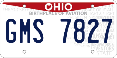 OH license plate GMS7827