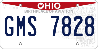 OH license plate GMS7828