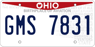 OH license plate GMS7831